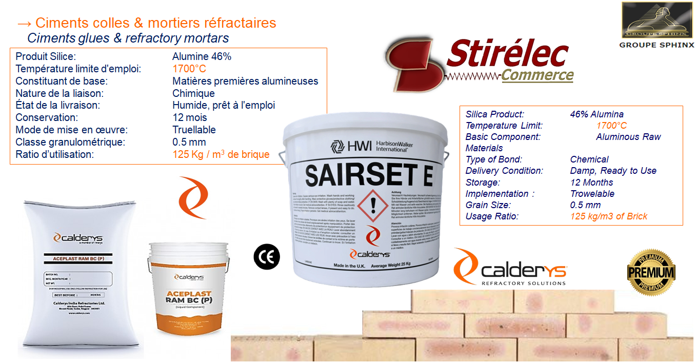 Image du produit Ciments colles, Mortiers réfractaires